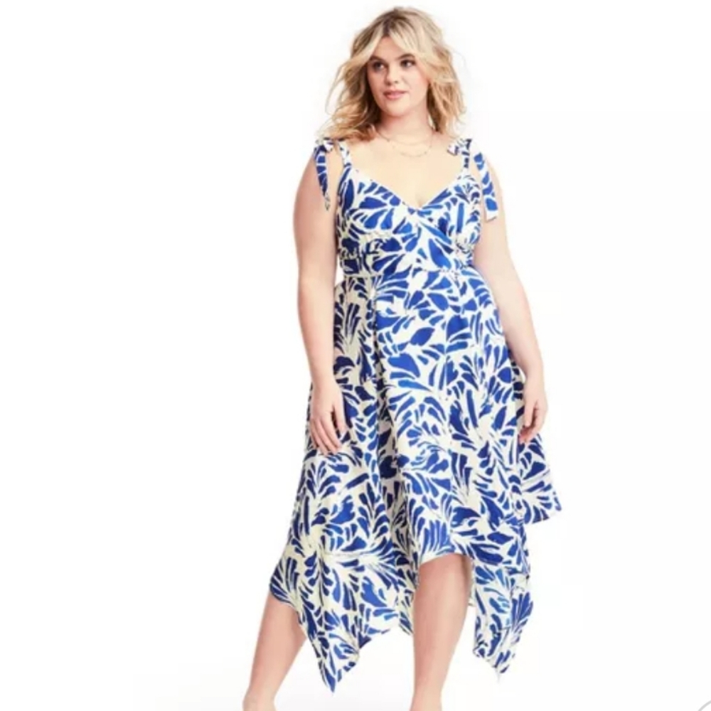 Alexis blue asymmetrical midi dress